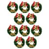 10 Pieces Dollhouse Miniature Christmas Wreath Dollhouse Accessories Mini Decorative Wreaths for Xmas Decoration Accessories Miniature Scene Model Pretend Play for 1/12 1/6 Scale Doll