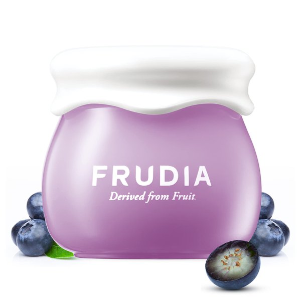 FRUDIA WELCOS Blueberry Hydrating Cream Mini | Vegan Facial Moisturizer w/Blueberry Extract, Vegan Panthenol, WS BS Care EX | Korean Skin Care Moisturizer Face Cream for Dry Skin (0.33 fl oz)