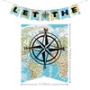 WERNNSAI Bon Voyage Party Decorations - World Map Pennant Let The Adventure Begin Bunting Banner for Retirement Graduation Travel Themed Party Co-worker Moving Away Baby Shower Birthday Party Supplies