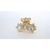 Small shiny gold metal three stars hair claw clip with crystals