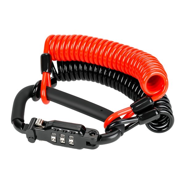 Avoeco Motorcycle Helmet Lock-with Two Cables & PIN Locking Carabiner for Extra Security-Ideal Lock for Bike Helmets, Phone Mount, Bag, Luggage, Multifunctional Accessory, Perfect Travel Companion