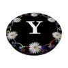 Cell Phone Pop Out Holder,Black White Daisy Flower Letter Y PopSockets Grip and Stand for Phones and Tablets