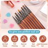 9Pcs Nail Art Brush Set, Builder Painting Design Detail Drawing Brushes Dotting Pen Double-Ended French Liner For Gel Polish Manicure Tools Acrylic Home DIY Salon Use Women, Brown