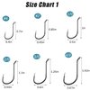 Fishing Hooks Offset Octopus Circle Hooks Saltwater, 100pcs Black High Carbon Steel Strong Barbed Fish Hooks Freshwater Size 2/0