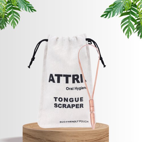 100% Pure Copper Single Handle Tongue Scraper Eco-Friendly Pouch for Adults and Kids - Durable Tongue cleaner Copper - Tough Scraper Oral Care & Hygiene-Unique design