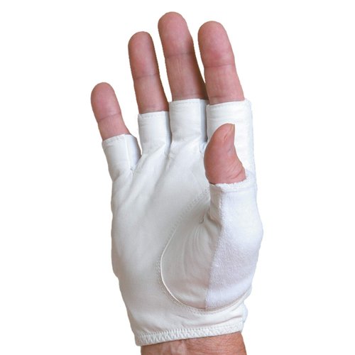 Tourna Tennis Glove-Mens Half, Finger-Medium-Right, White, Model Number: TGH-M-M-R