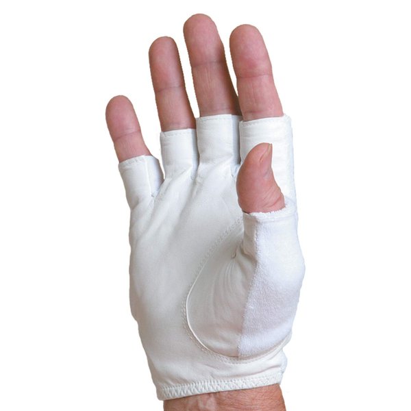 Tourna Tennis Glove-Mens Half, Finger-Medium-Right, White, Model Number: TGH-M-M-R