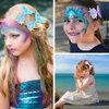 YARIEW 6 Pcs Mermaid Hair Clips for Girls Seashell Hair Clips Sparkly Sequins Fish Tail Starfish Mermaid Hair Accessories Glitter Hair Barrettes for Little Girls Mermaid Birthday Decorations (Set 3)