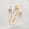 SWEETV Bridal Hair Pins Bridal Hair Accessories Pearl Bobby Pins Wedding Headpiece Bridesmaid Flower Girl Hair Accessories 3Pcs Pearl Hair Pins Bride Wedding Hair Clips Hair Piece for Women and Girls