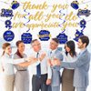 We Appreciate You Decorations Navy Blue Gold Thank You Banner Appreciate Hanging Swirls Thank You For All You Do Decor for Teacher Doctor Nurse Employee Staff Graduation Appreciation Party Supplies