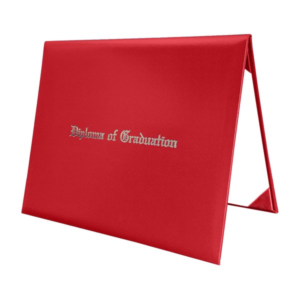 Gradois Imprinted Diploma Cover 8.5“X11” Graduation Diploma Holder Leatherette Padded Certificate Covers(Red)