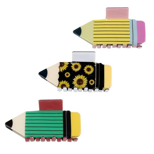 Creative Pencil Hair Claw Clips for Women 3 Pcs,Funny Claw Hair Clips for Thick Hair Appreciation Christmas Gift Idea For Friends