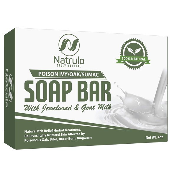 Poison Ivy Soap Bar with Jewelweed - Soothing, Healing Natural Itch Relief Herbal Treatment Home Remedy - Relieves Itchy Irritated Skin Affected by Poison Ivy/Oak/Sumac, Bites, Razor Burn, Ringworm
