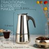 Mixpresso 6 Cup Greca Coffee Maker Stovetop Espresso Coffee Maker, Moka Coffee Pot with Coffee Percolator Design, Stainless Steel Stovetop Espresso Maker, Italian Coffee Maker 300ml/10oz