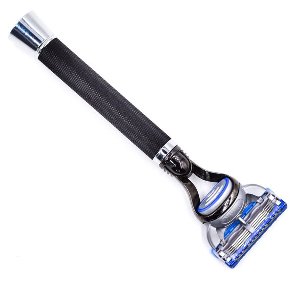 Parker, Deluxe Black Gillette Fusion Compatible Razor with Long Textured Handle