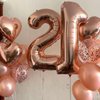 Rose Gold 24 Number Balloons, 40 Inch Giant Number 24 Balloons Foil Mylar Helium Rose Gold Number Balloons for 24th Birthday Party Supplies Anniversary Event Celebration Decorations
