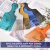 6 Pack Hair Picks for Curly Hair, 6.3 Inch Plastic Afro Pick for Women Men Hair Styling, Wide Tooth Afro Comb for Hairdressing (6 Colors)