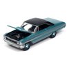 1964 Galaxie 500 XL Dynasty Green Metallic with Black Top Vintage Muscle Series 1/64 Diecast Model Car by Auto World 64482-AWSP174B