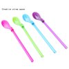 OKGD Set of 40 hard plastic Spoon Straws 9 Inch detachable straws kitchen utensil stirring spoon coffee spoon (4 Color)