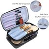 Teamoy Travel Makeup Brush Bag(up to 8.5"), Professional Cosmetic Artist Organizer Case with Handle Strap for Makeup Brushes and Beauty Supplies-Small, Black (No Accessories Included)