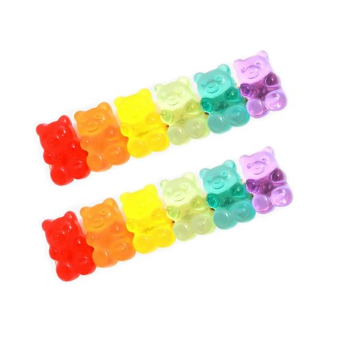 Mavi Bandz Rainbow Colored Gummy Bear Candy Hair Clip Barrette Accessory Set of Two,One Size