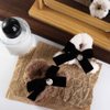 2pcs Soft Bow Plush Hair Claw, Double Bwknot Hair Crab Clip Headwear, Plush Shark Clip Ponytail Holder, Women Barrettes Hair Accessories Decoration