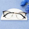 Zeelool Cat Eye Blue Light Blocking Glasses Metal Frame for Women Sydney FM0125-01 Black