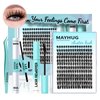 MH Cluster Eyelash Extensions Kit Lash Clusters Kit Lash Clusters with 12ML Bond and Seal Waterproof, 12ML Lash Remover, Lash Tweezers for DIY Lash Extension Kit (192PCS, 8-18mm)