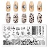 KAAGEE 5Pcs Leopard Print Nail Stamp Nail Stamping Plates Nail Art Stamping Plates Nail Design Stamp Nail Plate Template Nail Art Accessories Tools with 1 Nail Stamper, 1 Scraper