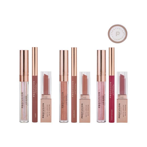 Profusion Cosmetics Stars Aligned Lip Set of 9 (Lip Liner, Matte Lipstick & Lip Gloss Set)