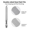 Metal Nail Files for Natural Nails, Mabor Stainless Steel Fingernail File with Pointed Tip Professional Double Sided Curved Nail Filer for Nails Travel Nail File with PU Leather Case
