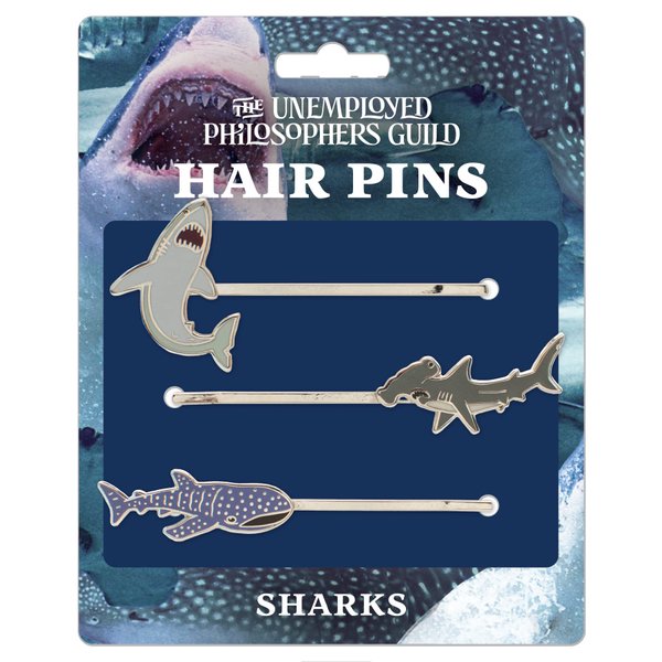 Shark 3 Hair Pins Set - Great White, Hammerhead and Whale Shark
