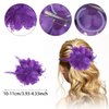 Rose Flower Hair Clip Purple Ladies Feather Flower Hair Clip Artificial Flower Brooch Hairpin Feather Hairband Floral Hats Barrette for Girl Headwear Dress Halloween Christmas Valentine Wedding Prom