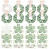 DEEKA 16 Pcs Bridesmaid Proposal Gifts Set Flower Hair Claw Clips with Floral Card & Satin Scrunchies Proposal Box Bridal Party Gift Bridesmaids Bachelorette Party Favors (White&Sage Green)