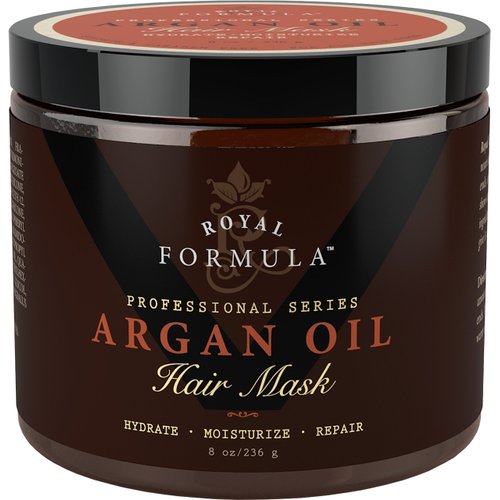 Argan Oil Hair Mask, 100% Organic Argan & Almond Oils - Deep Conditioner, Repair Dry Damaged, Color Treated & Bleached Hair - Hydrates & Stimulates Hair Growth, 8 Oz