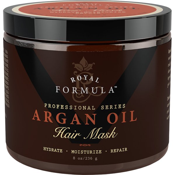 Argan Oil Hair Mask, 100% Organic Argan & Almond Oils - Deep Conditioner, Repair Dry Damaged, Color Treated & Bleached Hair - Hydrates & Stimulates Hair Growth, 8 Oz