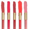 Beauty Concepts 5-Piece Matte Liquid Lipstick Set - Vivid Reds and Pinks, Long-Lasting Formula (2ml each), Red