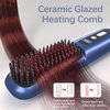 Cordless Hair Straightener Brush with LED Temperature Display, Portable Straightening Brush for Travel, Hot Comb Hair Straightener Comb for Women, USB Rechargeable Fast Charger Anti-Scald