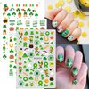 10 Sheets St Patrick’s Day Nail Stickers Green Shamrock Nail Art Stickers Self Adhesive Four-leaf Clover Leaf Nail Decals Luck of Irish Nail Supplies for Women Girls Saint Patrick's Day Manicure Decor
