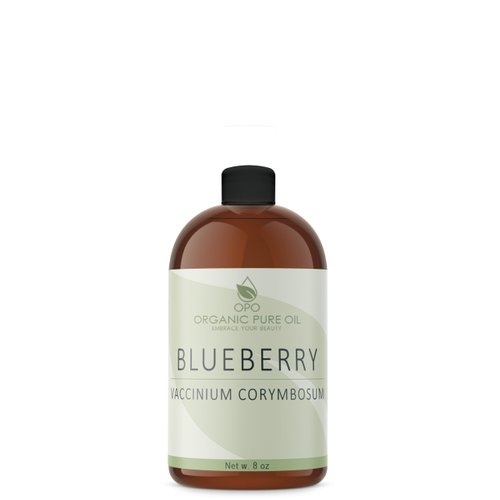 Blueberry Seed Oil - Pure, Refined, Cold Pressed, Unscented, Deodorized, Filtered, Non-GMO Berry Carrier Oil for Skin, Hair, Nail, Body, Face Care - 8 oz - Hydrating, Moisturizing