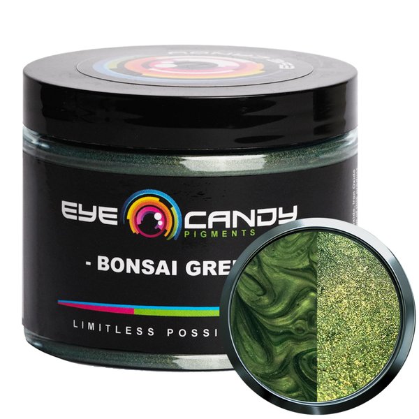Eye Candy Premium Green Mica Powder Pigments | Multipurpose DIY Arts and Crafts Additive | Acrylic, Woodworking, Bath Bombs, Resin, Epoxy, Soap, Fishing Lures (Bonsai Green)