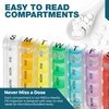 Weekly Pill Organizer - Pill Planners for Pills and Vitamins Day Week, 4 Times-a-Day Medication Reminder, AM PM Compartments Monday to Sunday for Travel or Purse