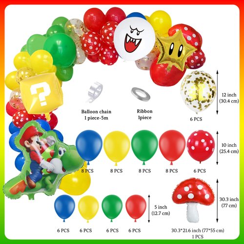 HOMEZZO Video Game 8th Birthday Party Supplies, Level Up Letter Balloons, Boo Balloon, Balloons Arch for Kids 8th Birthday Decorations