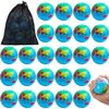 Erinnmy 24 Pcs Globe Squeeze Balls,2.5in Mini World Stress Balls,Earth Stress Relief Balls,Foam Earth Squeeze Balls for Kids,Soft Globe Foam Stress Ball Toy for Finger Exercise School Party Favors