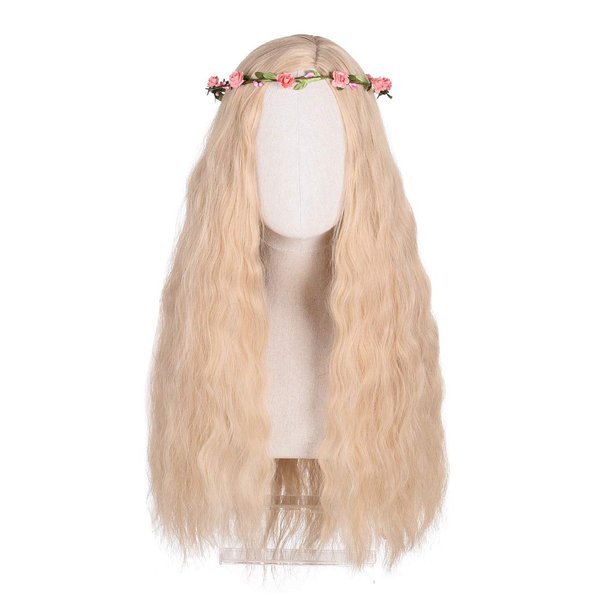 FYXZHUO Mixed Blonde Cosplay Tiger King Wig for Women,With Braid Long Wavy Girl Princess Costume Wig,Suitable for Daily Wear and Masquerade