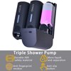 3 in 1 Shower Soap Dispenser, Drill Free Shampoo and Conditioner Dispenser, Shampoo Dispenser Wall Mount, Shower & Shampoo Pump for Hotel, Home, Shopping Mall