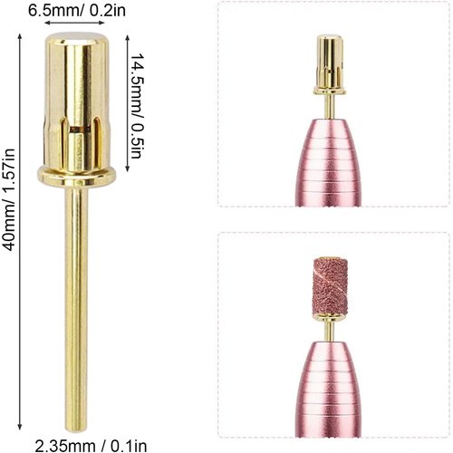 Bestgle 2Pcs Nail Art Easy-Off Mandrel Bit 3/32Inch Shanks, Fast Remove Acrylic or Hard Gelfor Manicure Tool Accessory Sanding Band Mandrel for Electric Nail File