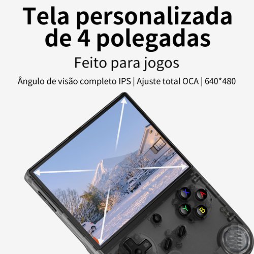 RG40XXV Retro Handheld Game Console with 4-inch IPS Screen 64G TF Card Linux System and 3200mAh Battery Supports 5G WiFi Bluetooth 4.2 Black Translucent