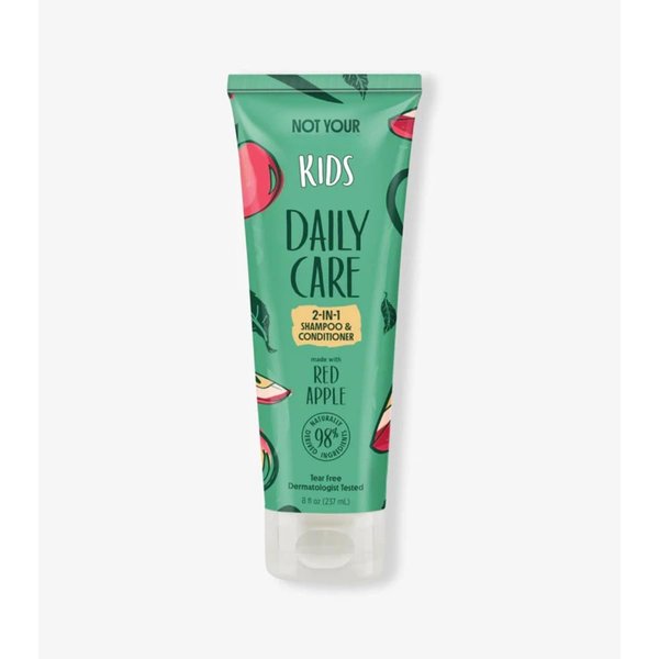 Not Your Mothers Kids Daily Care 2-in-1 Shampoo and Conditioner– Gentle Cleanser & Detangler for All Hair Types,Tear-Free, Red Apple Scent, 98% Naturally Derived, Vegan& Dermatologist Tested, 8 fl oz