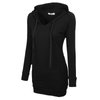 BEPEI Womens Long Sleeve Tunic Sweatshirt String Hoodie With Pocket Black L